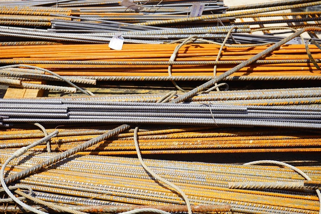 Iron rods reinforcing bars steel